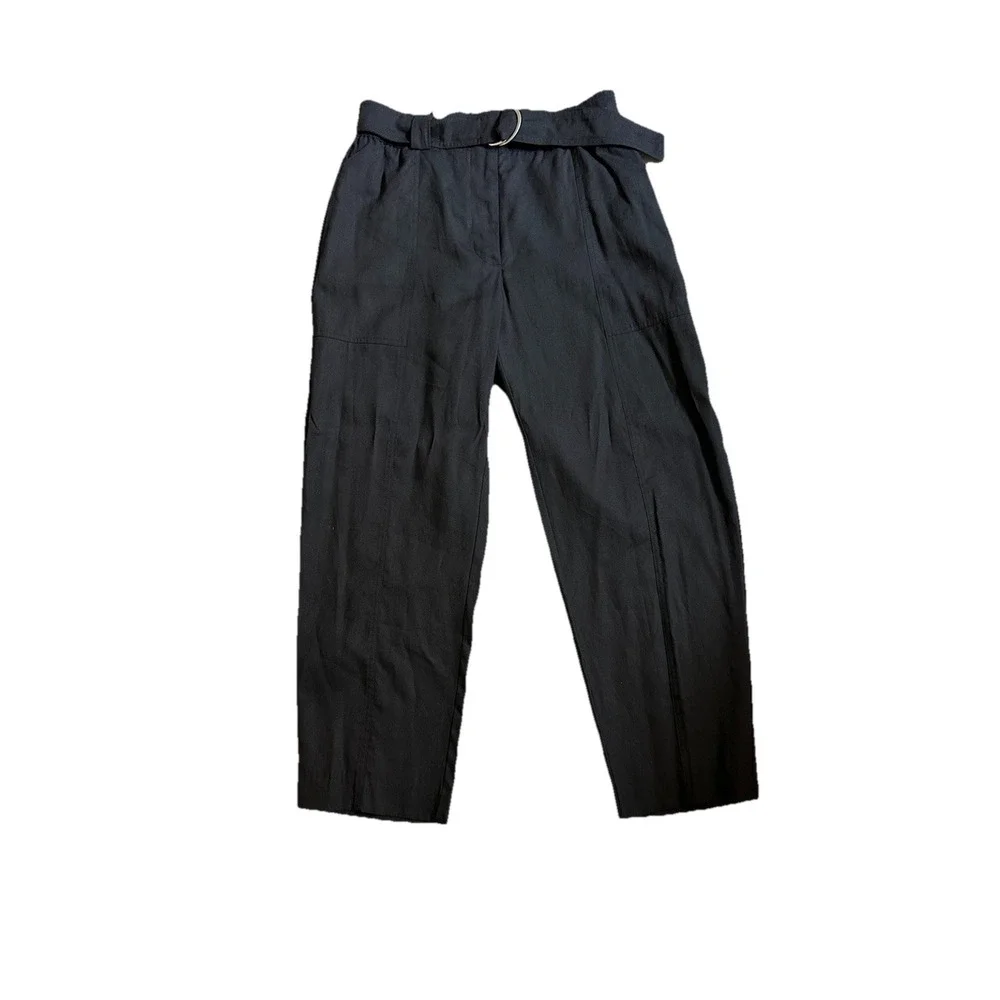 Zara Black Belted Trouser Pant size Medium - NWT